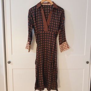 Zara maroon/brown geo print tunic
